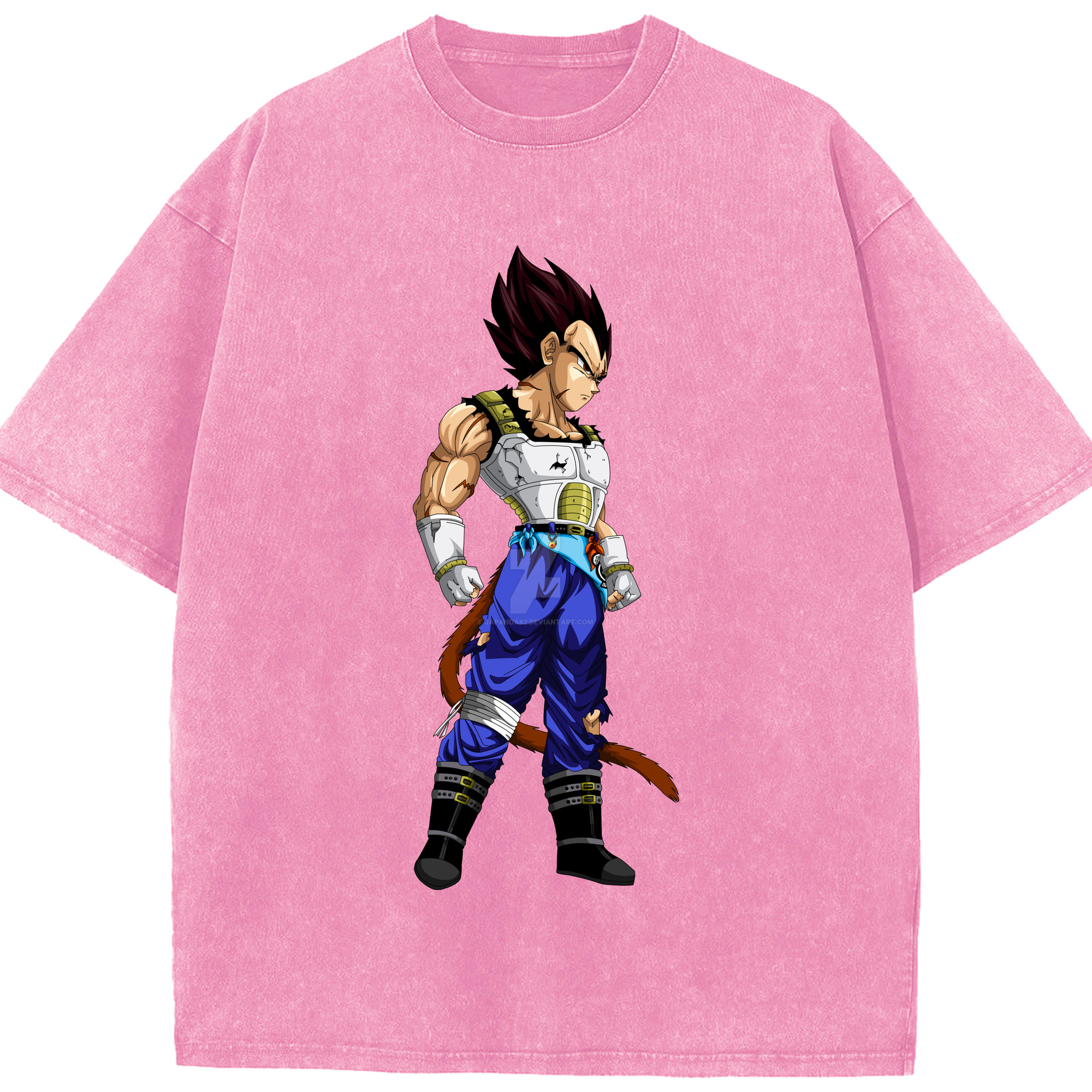 （画像用） ドラゴンボール ベジータ四世（Bejīta Yonsei）DRAGON BALL Vegeta IV 綿100% ヴィンテージ風 半袖Tシャツ（フロントプリント）